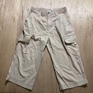 Vintage Reebok Classic Womens Size M Beige Hiking‎ Camping Capri Pants Cargo